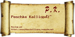 Peschke Kalliopé névjegykártya
